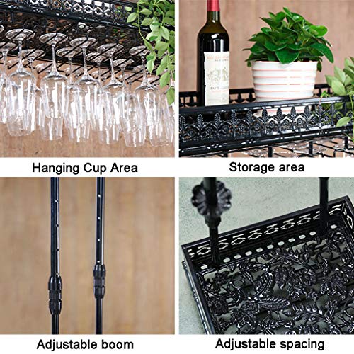 EYLINK Wine racks Wall Mounted Wine Bottle Holder | Hanging Stemware Glass Holder | Metal Storage | Storage Rack | Home & Kitchen Decor, for Bars