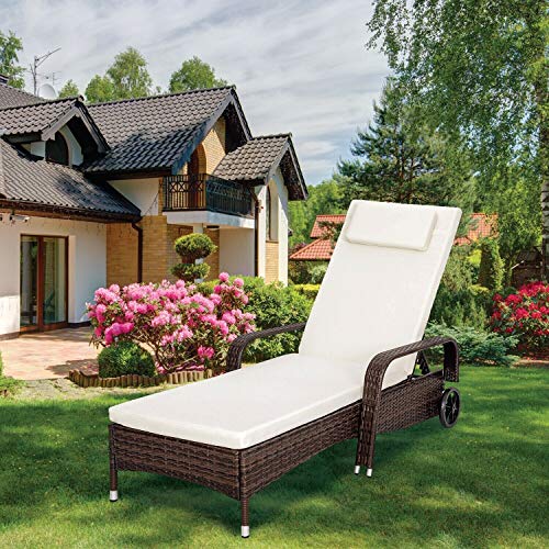 Guilty Gadgets Waterproof Garden Sunbed Cover With Eyelets | Heavy Duty Outdoor Patio Furniture Protection Sheet Weather Resistant Tarp | 75cm x