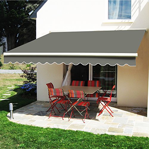 Greenbay Grey Garden Patio Awning Canopy Sun Shade Shelter Replacement Fabric - 2.5M x 2M