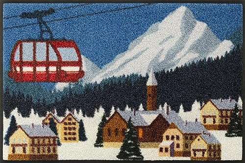 wash+dry Alpine Mood Doormat 50 x 75 cm Washable for Indoor and Outdoor Use