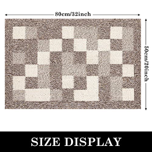 comfoyar Dirt Trapper Door Mats Indoor, Non Slip Machine Washable Entrance Rug, Super Absorbent Low Profile Floor mat for Dog Muddy Paws, Front D