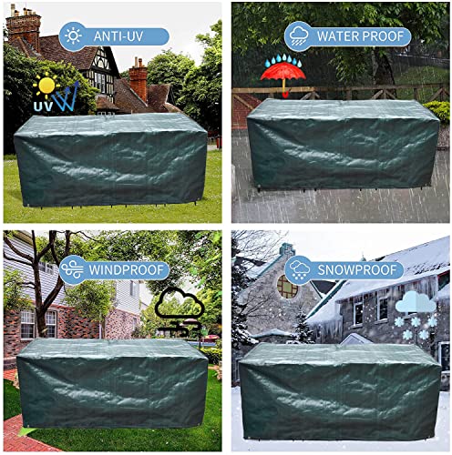 RICHIE Garden Furniture Covers Waterproof Garden Table Covers, 170x95x70cm Garden Covers Waterproof Breathable Polyethylene Outdoor Furniture Cov