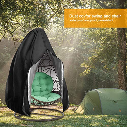 Chstarina Garden Egg Chair Cover 190 * 115cm Large Anti Dust Swing Chair Cover with Zipper and Drawsting, Oxford Waterproof Heavy Duty Chair Prot