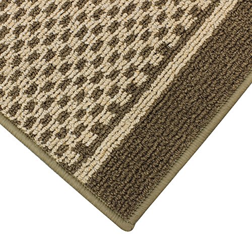 JVL Bologna Backed Machine Washable Entrance Runner Mat, Polypropylene/Latex, Brown/Beige, 150 x 57 x 1.2 cm