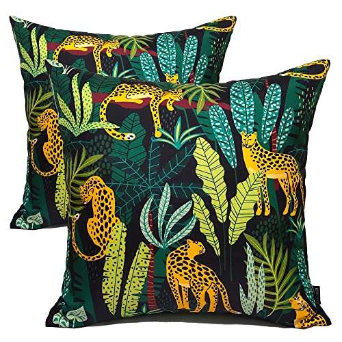 Olivia Rocco Pack of 2 Waterproof Cushion Cover Outdoor Garden Breathable Decorative Cushions Covers for Patio Bench Sofa Furniture Indoor Living
