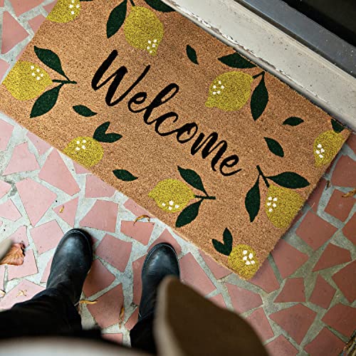 Lemon Welcome Mat 30x17 Inch, Lemon Door Mat, Lemon Doormat, Hello Spring Door Mat, Outdoor Rug Yellow Door Mats, Coir Doormat, Spring Welcome Ma