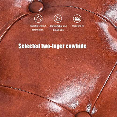 FGHOEV Vanity Stool, PU Leather Makeup Dressing Stool with Rubberwood Legs, Stool for Bedroom, Padded Cushioned Piano Seat