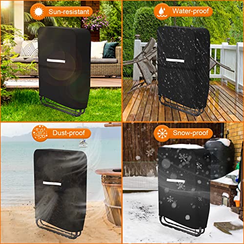 Garden Folding Reclining Chair Cover, Patio Reclining Chair Cover 210D Oxford Fabric Waterproof Dustproof and UV Resistant, Anti Gravity Chair Co