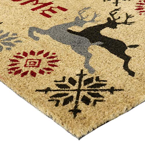 Coco&Coir Door Mat | Non-Slip | Thick Coir | Premium Quality | Rubber Backed | Eco-Friendly | Indoor | Outdoor | Heavy Duty | Christmas Theme | X