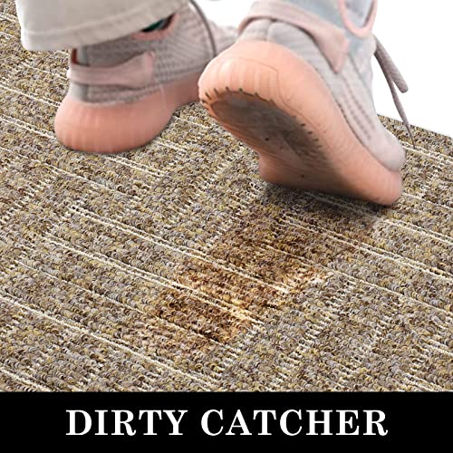 comfoyar Door Mats Heavy Duty Floor Mat, Washable Non-slip Doormats, Super Absorbent Entrance Rug for Indoor & Outdoor, Dirt Trapper Mat for Entr
