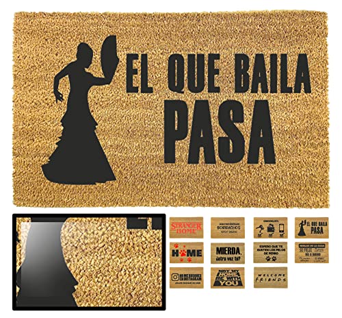 LucaHome Natural Coconut Door Mat 70 x 40 with Non-Slip Base, Coconut Door Mat Funny Lemonade, Absorbent Door Mat Entrance Home, Ideal for Outdoo