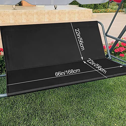 Replacement Garden Swing Seat Cover, Durable 600D Oxford Fabric Garden Swing Chair Cover Outdoor, Fit for 2 and 3 Seater Swing Chair 168 x 56 x 5