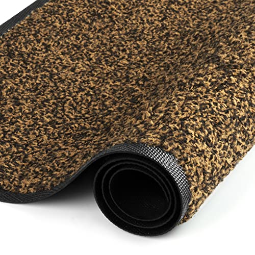 Mibao Dirt Trapper Door Mat for Indoor&Outdoor, 24" x 36", Anthracite Black, Washable Barrier Door Mat, Heavy Duty Non-Slip Entrance Rug Shoes Sc