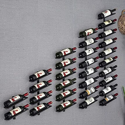 EMISOO Wine Rack Wall Mounted - Wall-Mounted Wine Rack | 2/4/6/8/10/12 Bottles | Metal Wine Rack | Elegant Kitchen, Restaurant, Bar or Wine Cella