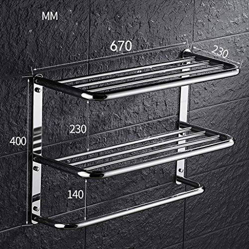 N/A Stainless Steel Multi Layer Bath Towel Rack, Bathroom Pendant, Multi Function Display Rack (Size : 67cm)