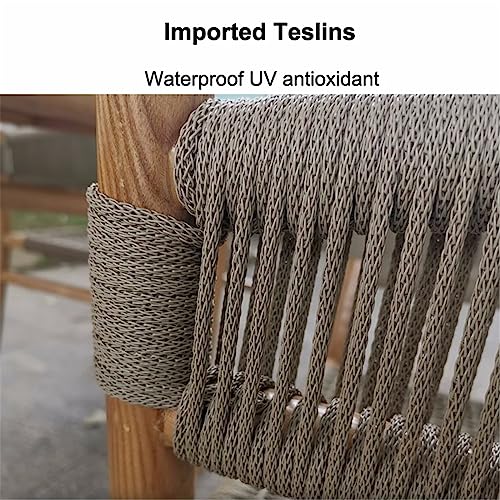 JHKZUDG Dining Chair Weave Chair, Mid-Century Solid Wood Dining Chair Armchair Hemp Seat Chair Accent Chair, for Kitchen, Dining, Living Room Sid