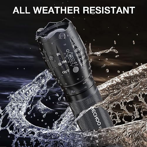 RECHOO LED Torch Battery Powered 2000 Lumen, Small Torches Led Super Bright with 5 Modes, Water Resistant, Zoomable Torches Flashlight for Kids C