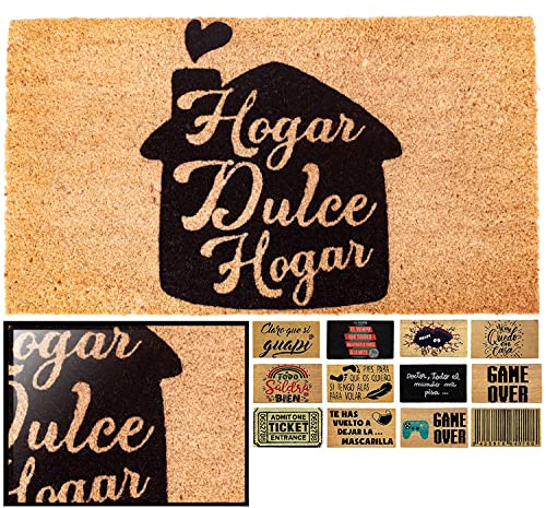 LucaHome Natural Coconut Door Mat 70 x 40 with Non-Slip Base, Coconut Door Mat Funny Lemonade, Absorbent Door Mat Entrance Home, Ideal for Outdoo