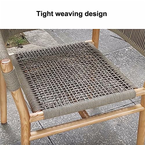 JHKZUDG Dining Chair Weave Chair, Mid-Century Solid Wood Dining Chair Armchair Hemp Seat Chair Accent Chair, for Kitchen, Dining, Living Room Sid