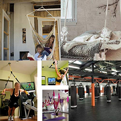 KingYH 2 Pack Wall Ceiling Mount Pad Eye Plate Bracket 115 mm Diameter Heavy Duty Suspension Strap Trainer Hook with Screws for Suspension Straps