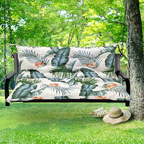 LiveGo Garden Bench Cushion 2/3/4 Seater Soft Outdoor Waterproof Patio Lounger Bench Swing Hammock Pad with Backrest (150 * 100 * 10CM, Floral Pr