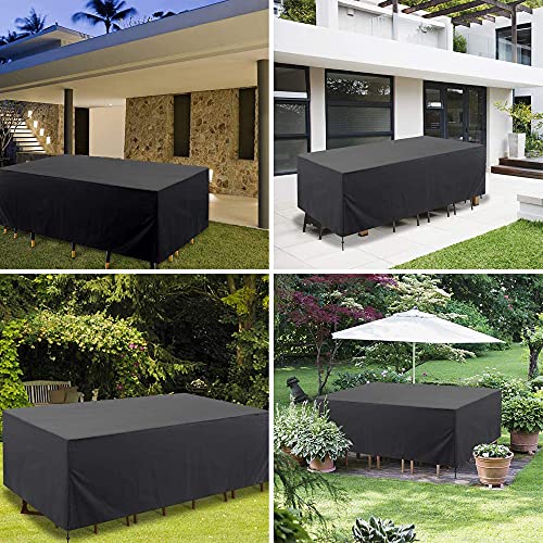 LIUWEIER Garden Furniture Cover, Outdoor Windproof Waterproof Table Cover Heavy Duty 420D Oxford Fabric Patio Covers Dust for and Chair Rattan So