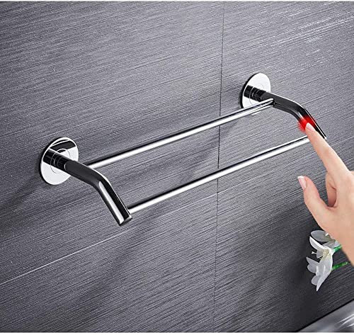 Bathroom Wall Rack, Stainless Steel Towel Rack, No Punch, Bathroom Double Towel Bar, Kitchen Bathroom Rack/52Cm