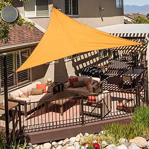 OldPAPA Sun Shade Sail Waterproof Triangle Sun Shade UV Block Sunscreen Awning Garden Beach Patio Canopy 3x3x3m, ArmyGreen