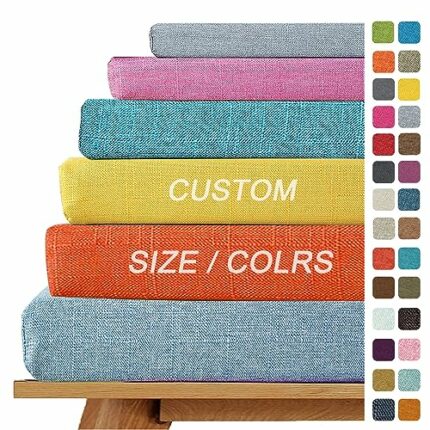 Yeosu Custom Bench Cushion, Window Seat Cushion Indoor, 50D Thickened Non-Skid Bottom Custom Cushions for Bench Seat, 6 Fabrics, and 100+ Colors