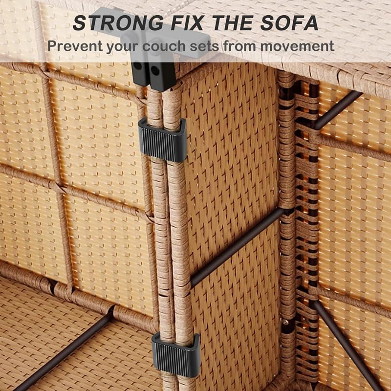 INMOFN 8PCs Patio Furniture Clips, Sofa Clips for Outdoor Patio Garden Wicker Rattan Restaurant Rattan Chairs Garden Anti-Slip Fasteners Clips (s