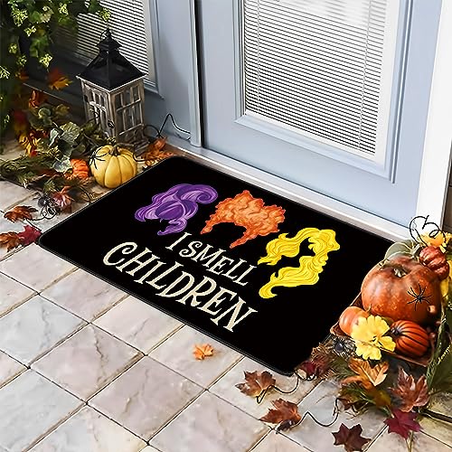 Halloween Door Mat Hocus Pocus Decorative Doormat I Smell Children Non Slip Front Porch Rug Seasonal Welcome Mat Entrance Floor Mat Halloween Hom