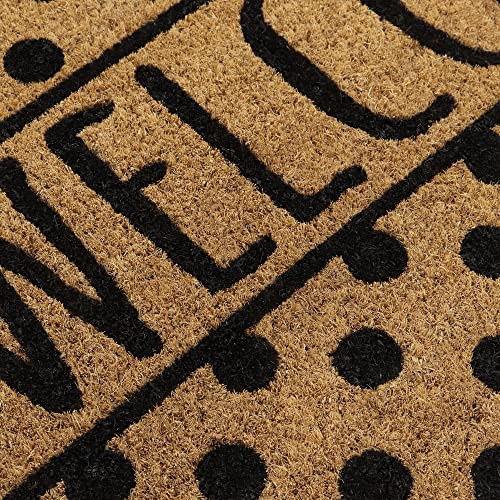 JVL Eco-Friendly Latex Backed Coir Door Mat, Welcome Spots, 40 x 60 cm Approx, 02-860