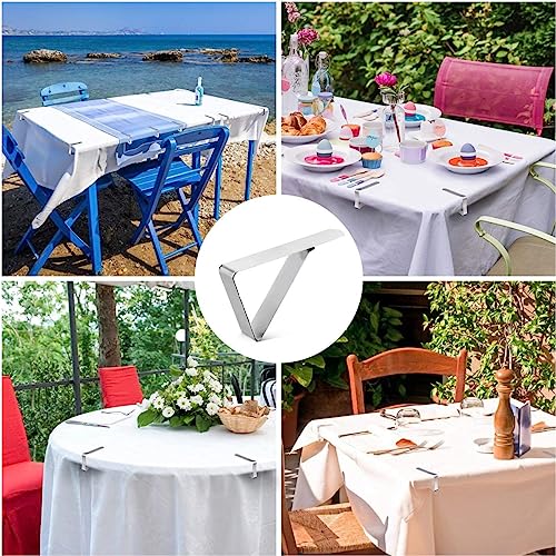 Tablecloth Clips,18Pack Table Cloth Clips Stainless Steel Table Cloth Cover Clamps Table Cloth Clips Adjustable Table Cloth Holders Clips Heavy D