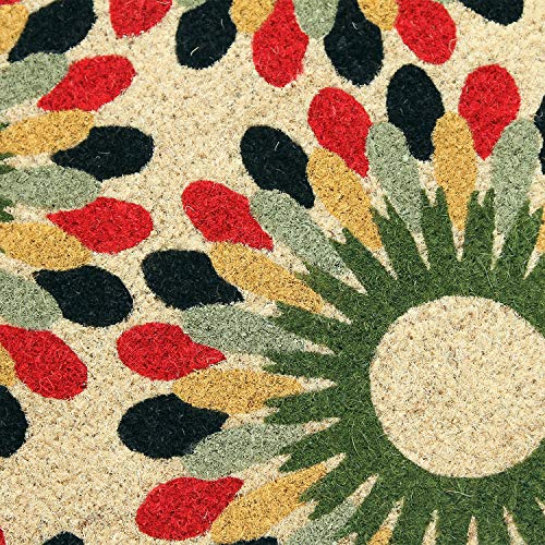 Coco&Coir Door Mats | Non-Slip | Thick Coir | Premium Quality | Rubber Backed | Eco-Friendly | Indoor | Outdoor | Heavy Duty | Flower Series | Do