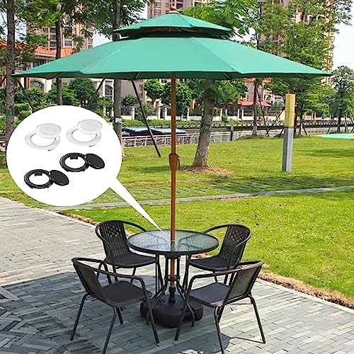 MORJCG 4Pcs Patio Table Umbrella Hole Ring, Parasol Hole Ring, Plastic Patio Table Umbrella Hole Rings and Caps, Hole Ring Plug and Cap Set for O