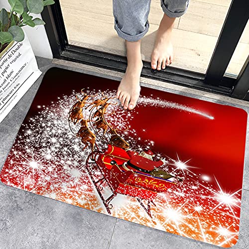 Smavles Door Mat, 2 Pieces Christmas Carpet Welcome Door Mats Christmas Decorations Christmas Party Supplies Party Decor Gifts Durable Door Mat f