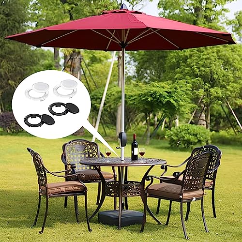 MORJCG 4Pcs Patio Table Umbrella Hole Ring, Parasol Hole Ring, Plastic Patio Table Umbrella Hole Rings and Caps, Hole Ring Plug and Cap Set for O