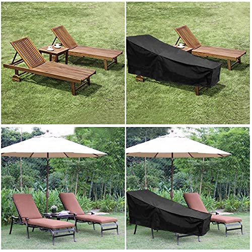 WorthPlanet Sun Lounger Cover 420D Oxford Fabric Garden Sunbed Cover 208 x 75 x 40/80cm Waterproof Patio Chaise Lounge Cover for Outdoor Garden Y