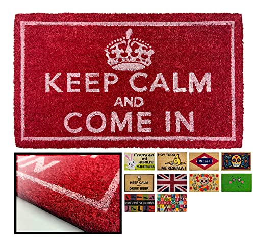 LucaHome Natural Coconut Door Mat 70 x 40 with Non-Slip Base, Coconut Door Mat Funny Lemonade, Absorbent Door Mat Entrance Home, Ideal for Outdoo
