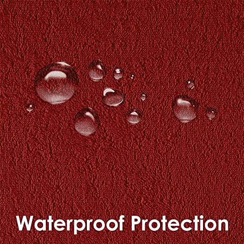 Green Velly Indian Waterproof and Dustproof Terry Cotton Mattress Protector - 78 X 36 Inches, Single Size, Maroon
