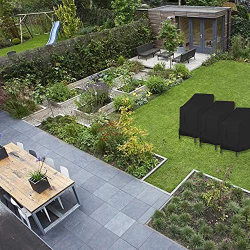 KANOSON Garden Stacking Chair Cover, Waterproof Patio Chair Covers Windproof, Anti-UV Heavy Duty, 210D Oxford Fabric Protective Cover for Outdoor