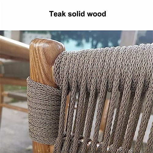 JHKZUDG Dining Chair Weave Chair, Mid-Century Solid Wood Dining Chair Armchair Hemp Seat Chair Accent Chair, for Kitchen, Dining, Living Room Sid