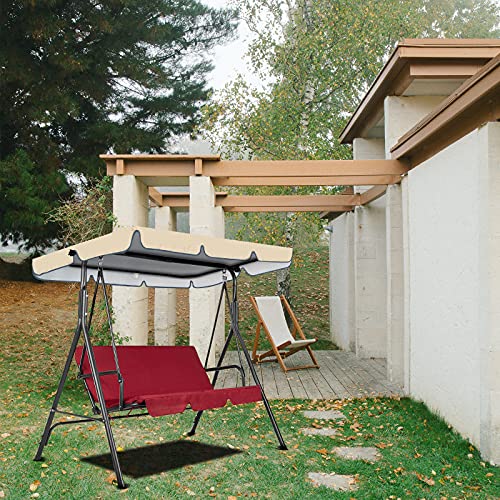 SOKINGCOVER Replaceable Swing Canopy, Khaki, Swing Ceiling Replacement Cover 168 x 120 x 18cm