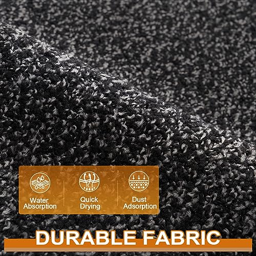 Mibao Dirt Trapper Door Mat for Indoor&Outdoor, 24" x 36", Anthracite Black, Washable Barrier Door Mat, Heavy Duty Non-Slip Entrance Rug Shoes Sc