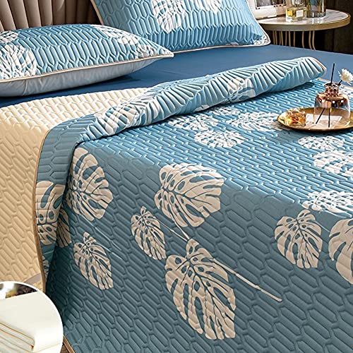 JJZXD Three-piece Latex Summer Mat with Foldable Air-conditioning Soft Mat Ice Silk Mat (Color : White-style, Size : 1.5m bed)