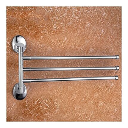 HIGOH Towel Racks, Towel Rail for Bathroom,Wall Mounted Rod 360 Rotating Stainlesss Steel Towel Holder Hooks Restroom Hand Towel Holder Bathroom