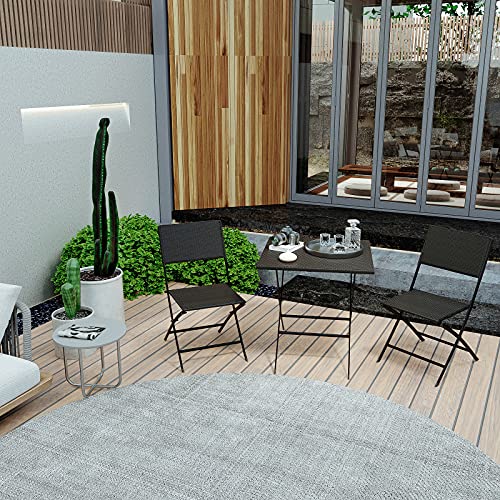 IWMH Garden Furniture Sets, Garden Folding Table and Chairs, Folding Outdoor Furniture Set for Garden, 3 Pieces Outdoor Dining for Patio, Backyar