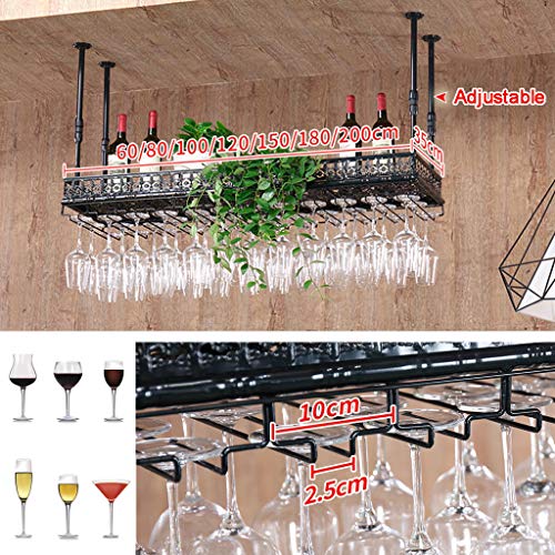 EYLINK Wine racks Wall Mounted Wine Bottle Holder | Hanging Stemware Glass Holder | Metal Storage | Storage Rack | Home & Kitchen Decor, for Bars