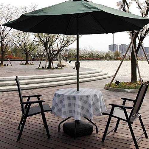 Melanovo Outdoor Patio Tablecloth with Umbrella Hole and Zipper, Water and Stain Resistant Fabric Table Cloth for Umbrella Table, Seats 4 People