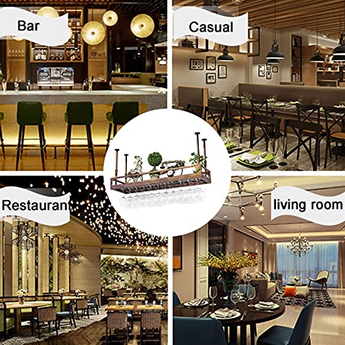 EYLINK Wine Racks,Wine Bottle Glass Racks Modern Ceiling-Type Wine Holder,Grid Metal Frame,Wall Mounted Wine Bottle Holder Hanging Wine Glass Rac